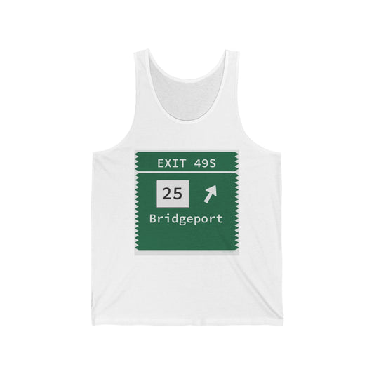 Merritt Parkway Exit 49S tank top shirt - Trumbull Conencticut gifts and merch by Finding Conencticut