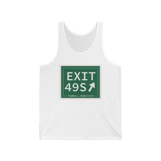 Merritt Parkway Exit 49S unisex tank top shirt - Merritt Parkway and Trumbull Connecticut gifts and merch by Finding Connecticut 