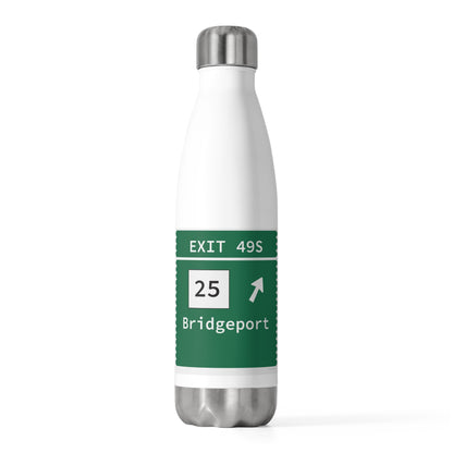 Merritt Parkway  Exit 49S water bottle - Merritt parkway and trumbull connecticut gifts and merch by Finding Connecticut 