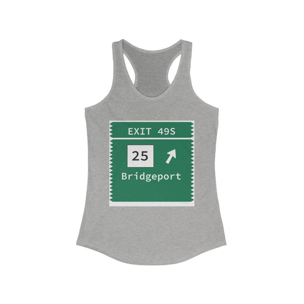 Merritt Parkway Exit 49S women's tank top shirt - Trumbull Connecticut gifts and merch by Finding connecticut 