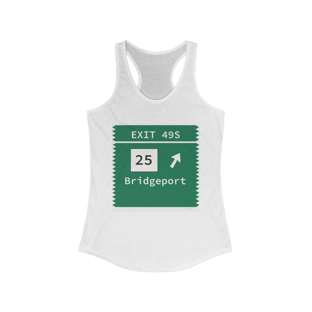 Merritt Parkway Exit 49S women's tank top shirt - Trumbull Connecticut gifts and merch by Finding connecticut 