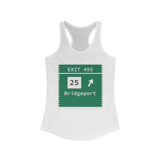 Merritt Parkway Exit 49S women's tank top shirt - Trumbull Connecticut gifts and merch by Finding connecticut 