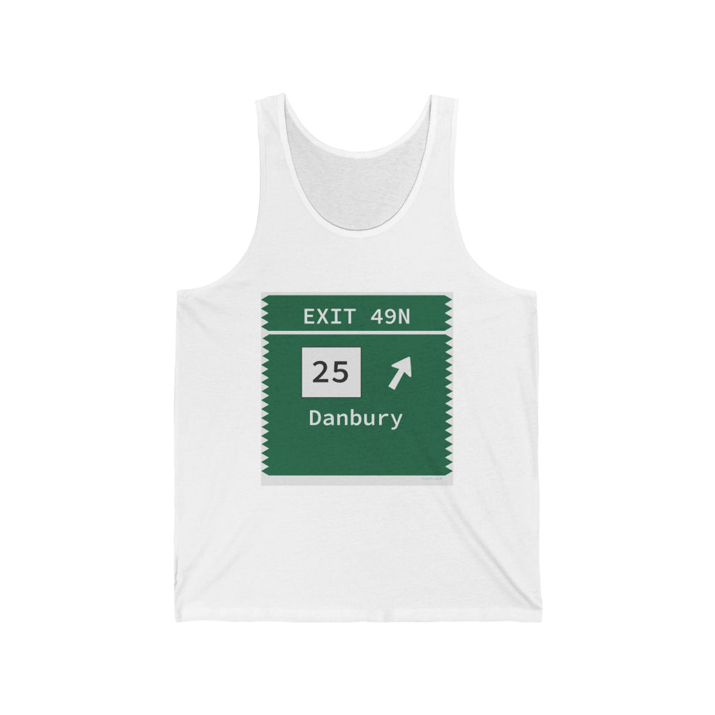 Merritt Parkway Exit 49 unisex tank top shirt - Trumbull Connecticut gifts and merch by Finding Connecticut 