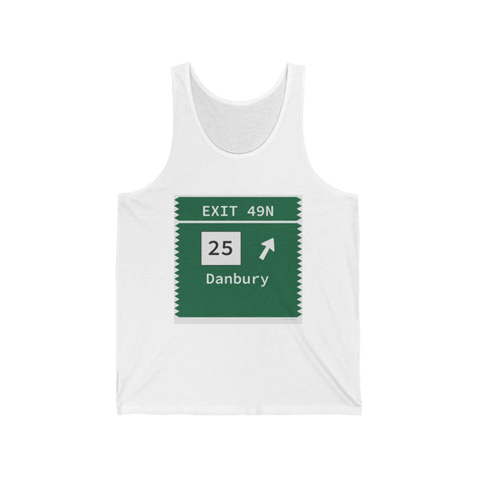 Merritt Parkway Exit 49 unisex tank top shirt - Trumbull Connecticut gifts and merch by Finding Connecticut 