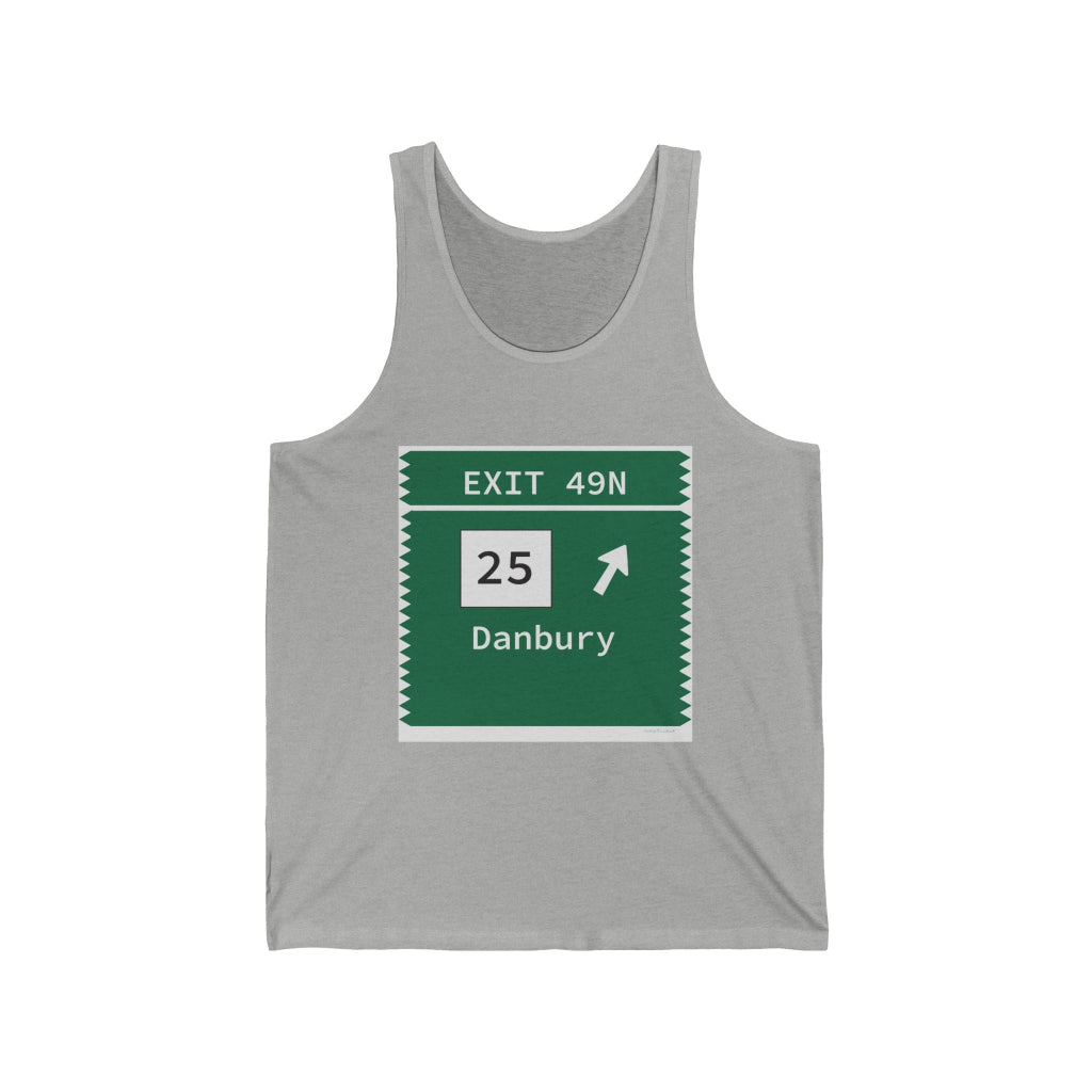 Merritt Parkway Exit 49 unisex tank top shirt - Trumbull Connecticut gifts and merch by Finding Connecticut 