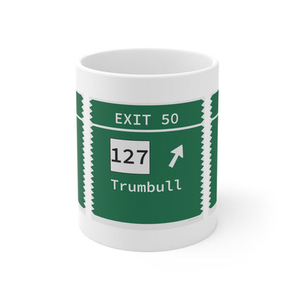 Merritt Parkway Exit 50 Mug - Trumbull Connecticut gifts and merch by Finding Connecticut 