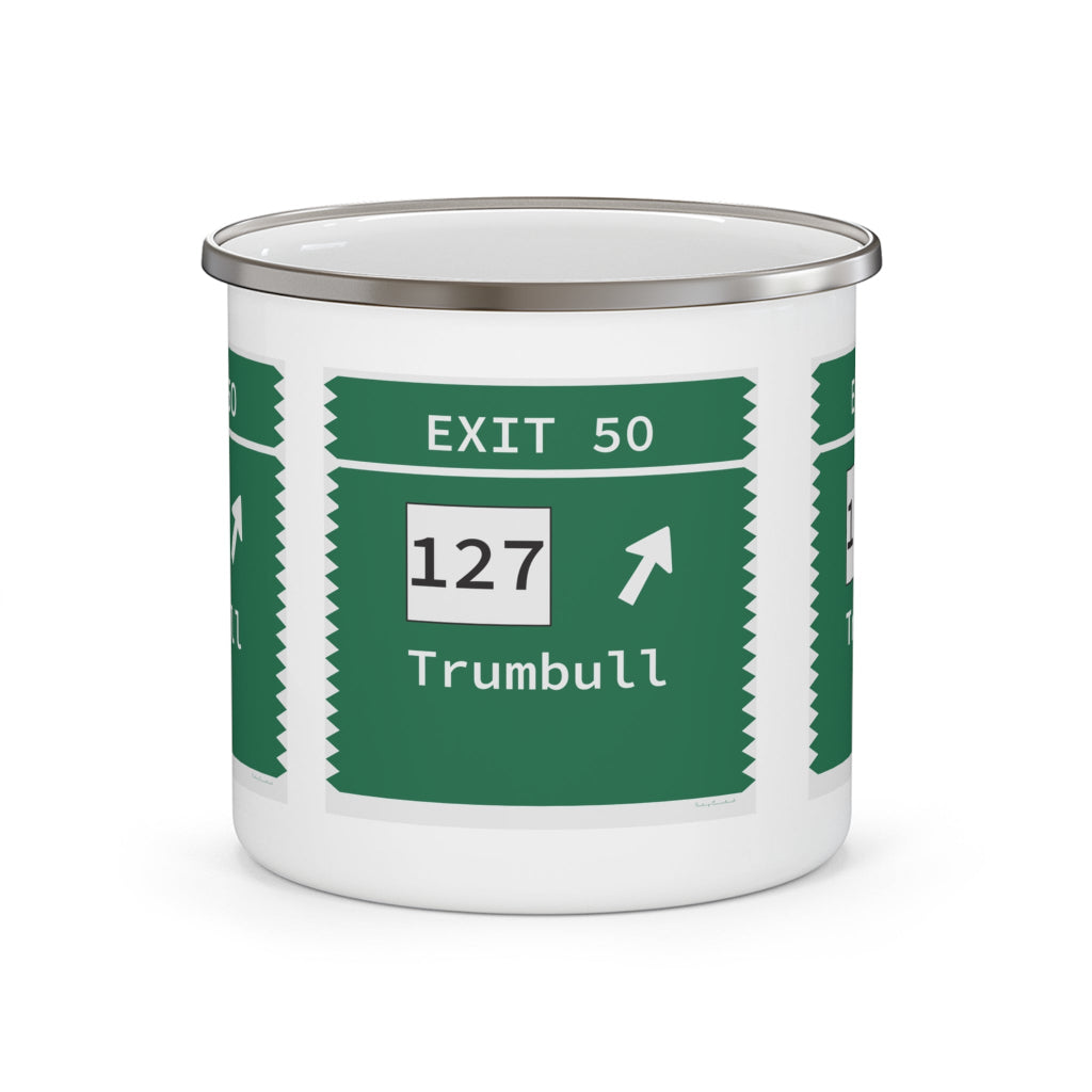 Merritt Parkway Exit 50 camping mug - merritt parkway and connecticut gifts and merch  by Finding Connecticut 