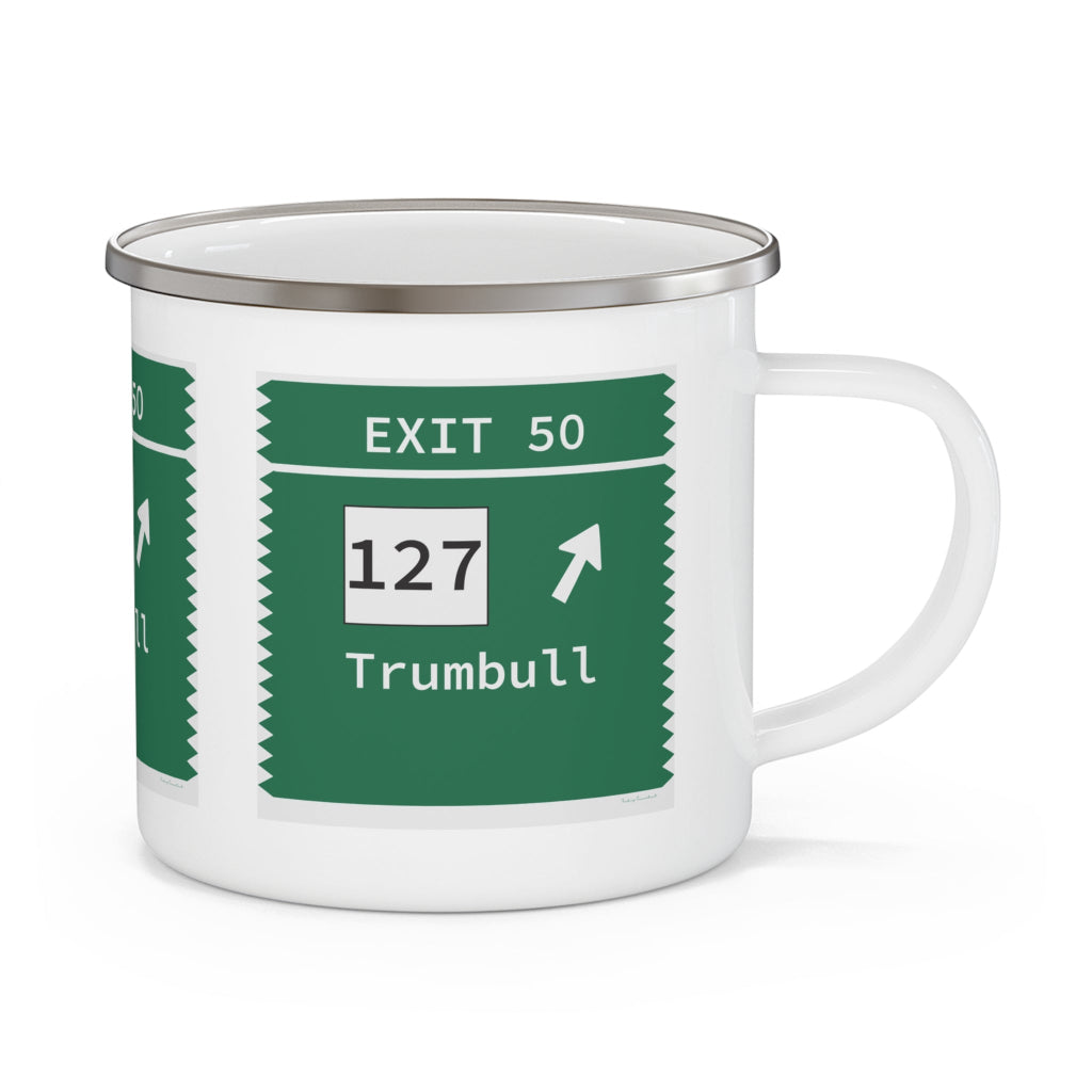 Merritt Parkway Exit 50 camping mug - merritt parkway and connecticut gifts and merch  by Finding Connecticut 