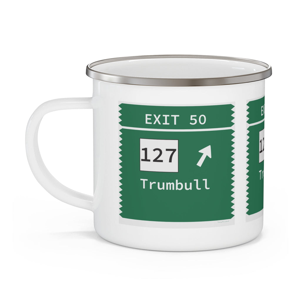 Merritt Parkway Exit 50 camping mug - merritt parkway and connecticut gifts and merch  by Finding Connecticut 