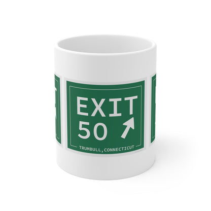 Merritt Parkway Exit 50 mug -Trumbull Connecticut gifts and merch by Finding Connecticut 