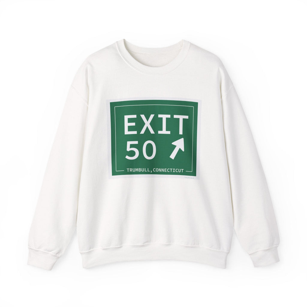 Merritt Parkway Exit 50  sweatshirt - Merritt parkway and Trumbull Connecticut gifts and merch by Finding Connecticut 