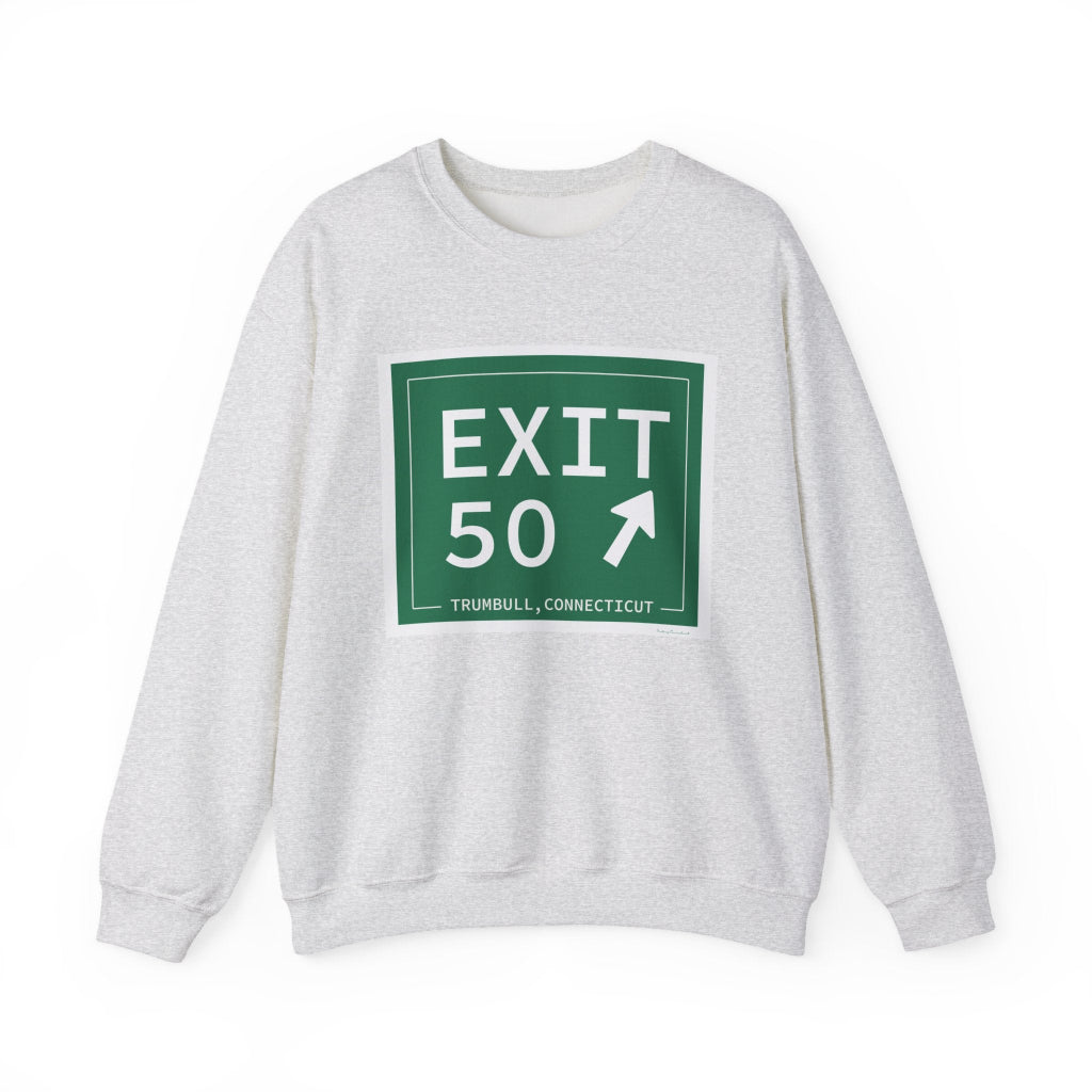 Merritt Parkway Exit 50  sweatshirt - Merritt parkway and Trumbull Connecticut gifts and merch by Finding Connecticut 