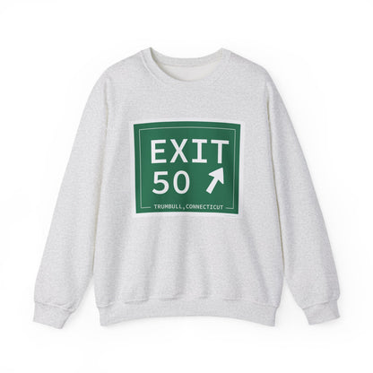 Merritt Parkway Exit 50  sweatshirt - Merritt parkway and Trumbull Connecticut gifts and merch by Finding Connecticut 