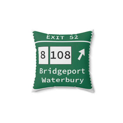 Merritt Parkway Exit 52 decor pillow - trumbull connecticut gifts and merch by finding connecticut