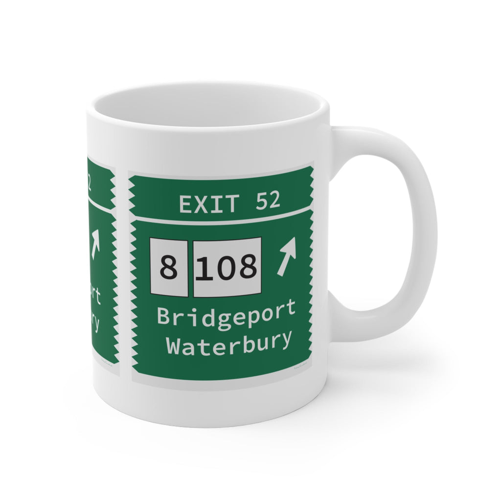 Merritt Parkway Exit 52 mug - Trumbull Connecticut gifts and merch by Finding Connecticut 