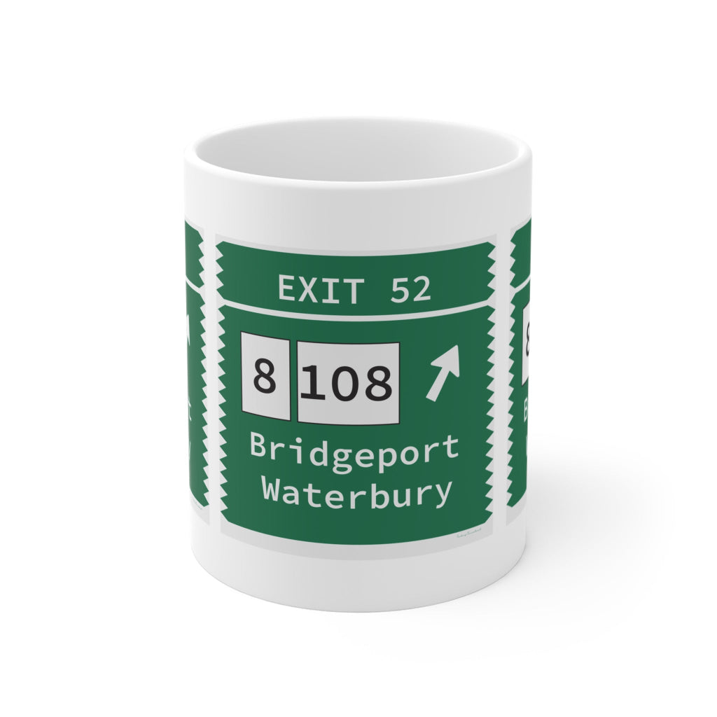 Merritt Parkway Exit 52 mug - Trumbull Connecticut gifts and merch by Finding Connecticut 