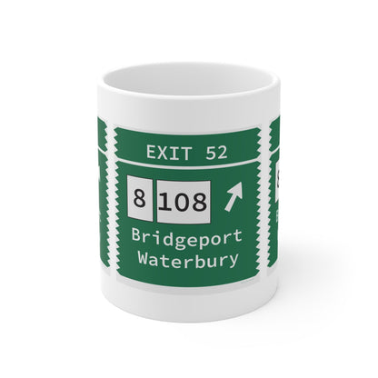 Merritt Parkway Exit 52 mug - Trumbull Connecticut gifts and merch by Finding Connecticut 