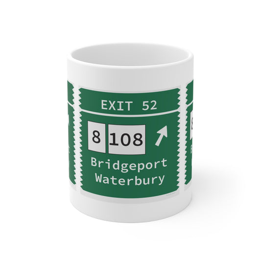 Merritt Parkway Exit 52 mug - Trumbull Connecticut gifts and merch by Finding Connecticut 