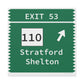 Merritt Parkway Exit 53 wall decor - stratford connecticut gifts and merch by finding connecticut 