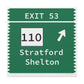 Merritt Parkway Exit 53 wall decor - stratford connecticut gifts and merch by finding connecticut 