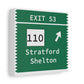 Merritt Parkway Exit 53 wall decor - stratford connecticut gifts and merch by finding connecticut 