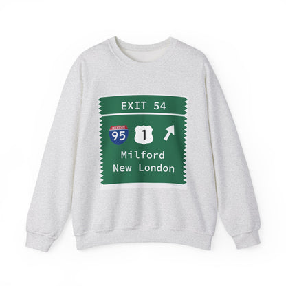 Merritt Parkway Exit 54 sweatshirt - Milford Connecticut gifts and merch by Finding Connecticut 
