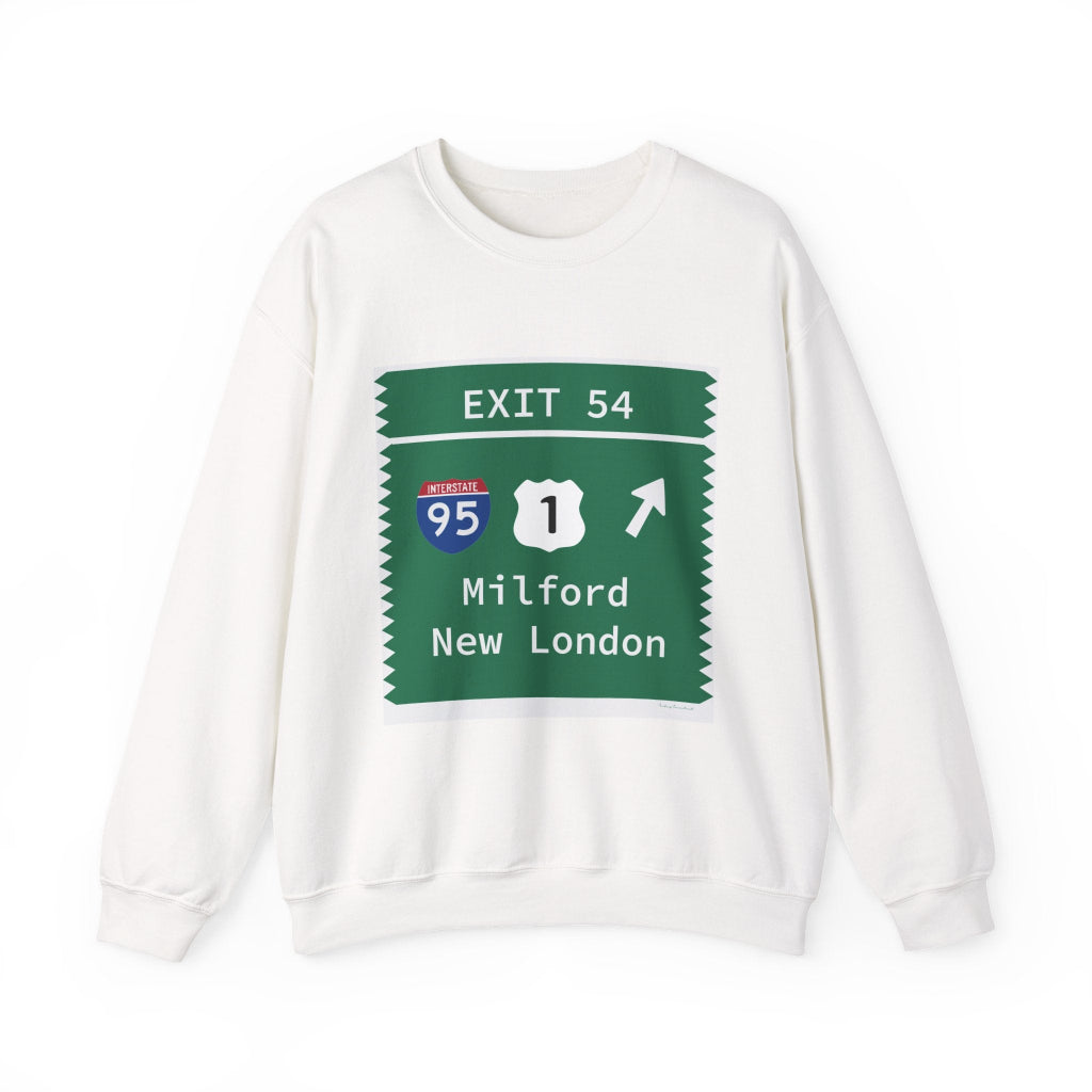 Merritt Parkway Exit 54 sweatshirt - Milford Connecticut gifts and merch by Finding Connecticut 