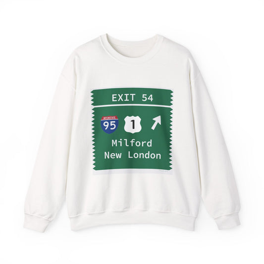 Merritt Parkway Exit 54 sweatshirt - Milford Connecticut gifts and merch by Finding Connecticut 