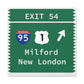 Merritt Parkway Exit 54 wall art decor - Milford Connecticut gifts and merch by Finding Connecticut 