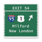 Merritt Parkway Exit 54 wall art decor - Milford Connecticut gifts and merch by Finding Connecticut 