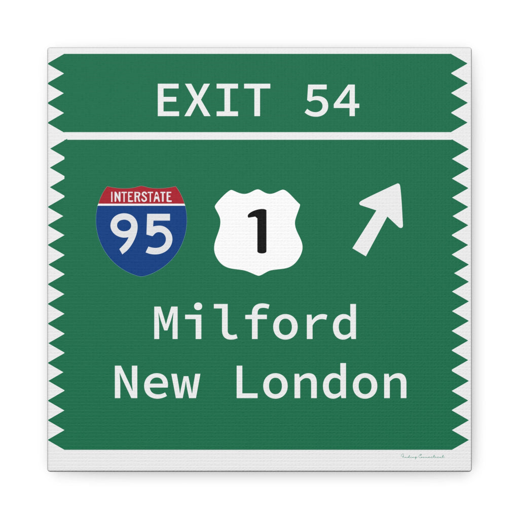 Merritt Parkway Exit 54 wall art decor - Milford Connecticut gifts and merch by Finding Connecticut 