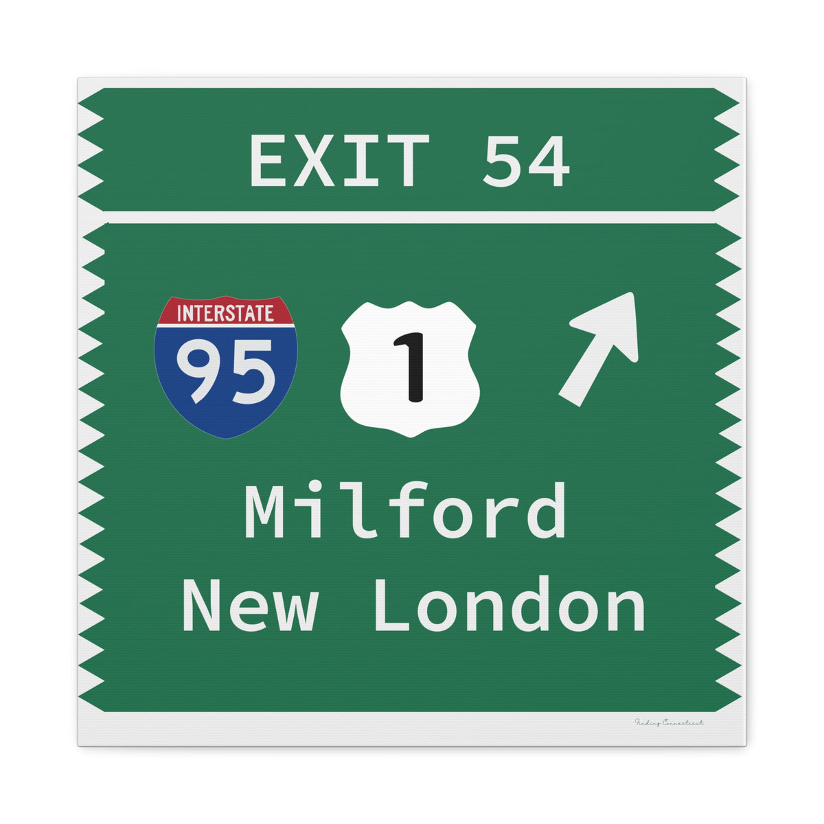 Merritt Parkway Exit 54 wall art decor - Milford Connecticut gifts and merch by Finding Connecticut 