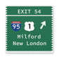 Merritt Parkway Exit 54 wall art decor - Milford Connecticut gifts and merch by Finding Connecticut 