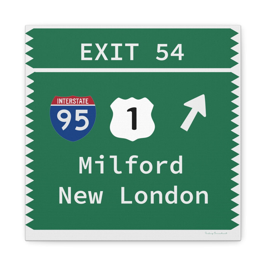Merritt Parkway Exit 54 wall art decor - Milford Connecticut gifts and merch by Finding Connecticut 