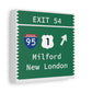 Merritt Parkway Exit 54 wall art decor - Milford Connecticut gifts and merch by Finding Connecticut 