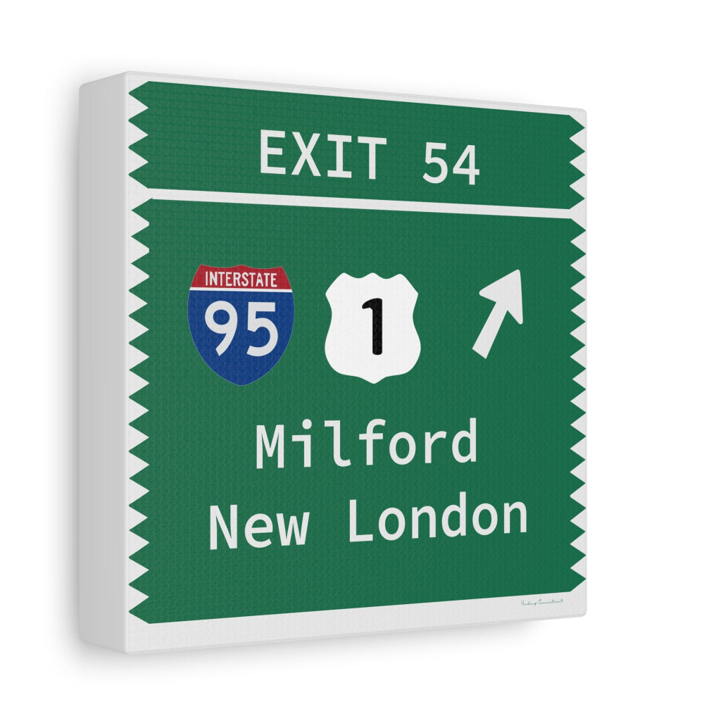 Merritt Parkway Exit 54 wall art decor - Milford Connecticut gifts and merch by Finding Connecticut 