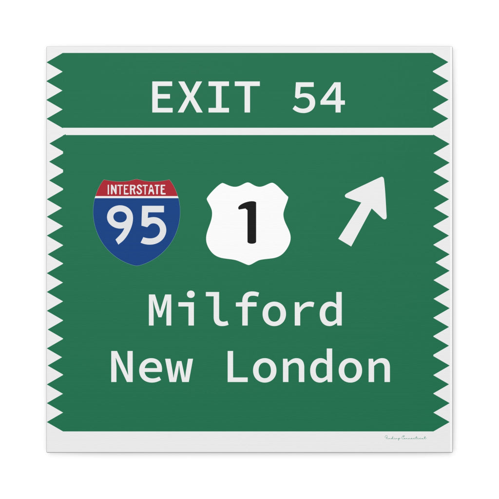 Merritt Parkway Exit 54 wall art decor - Milford Connecticut gifts and merch by Finding Connecticut 
