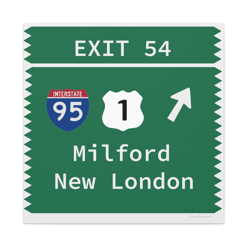 Merritt Parkway Exit 54 wall art decor - Milford Connecticut gifts and merch by Finding Connecticut 