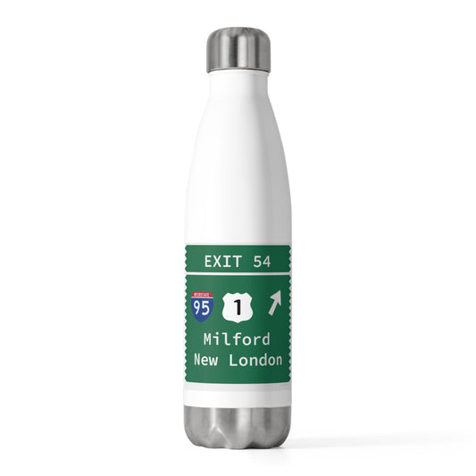 Merritt Parkway Exit 54 waterbottle - milford Connecticut gifts and merch by Finding Connecticut 