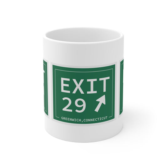Merritt Parkway exit 29 mug - Greenwich connecticut gifts and merch by finding connecticut 