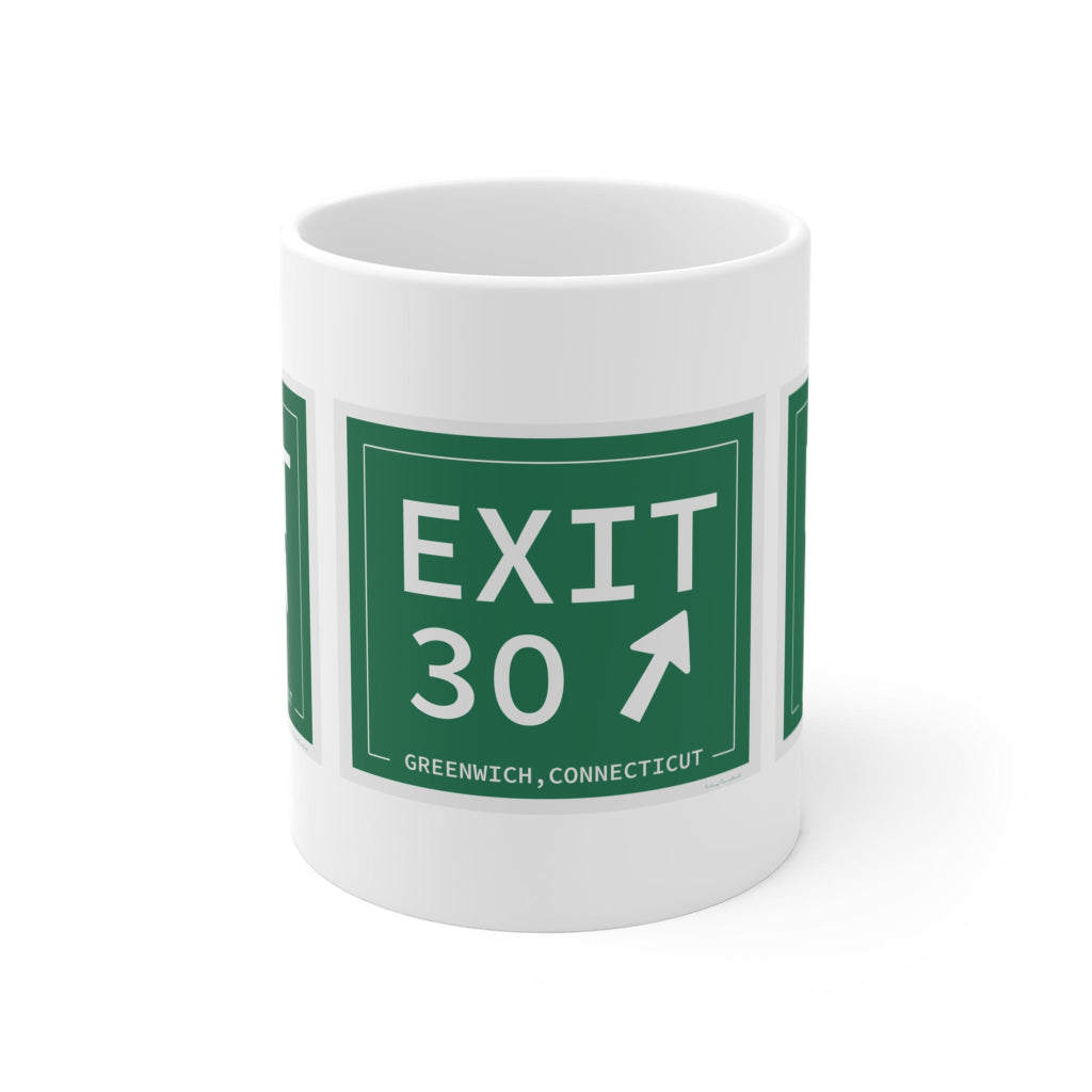 Merritt Parkway exit 30 mug - greenwich connecticut gifts and merch by finding connecticut 