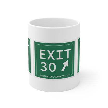 Merritt Parkway exit 30 mug - greenwich connecticut gifts and merch by finding connecticut 
