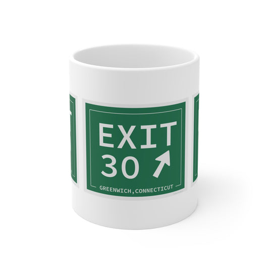 Merritt Parkway exit 30 mug - greenwich connecticut gifts and merch by finding connecticut 