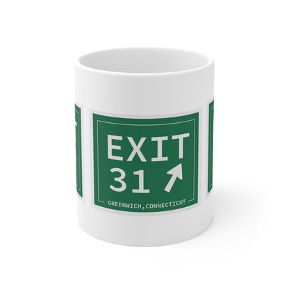 Merritt Parkway exit 31 greenwich connecticut mug - greenwich connecticut gifts and merch by Finding Connecticut 