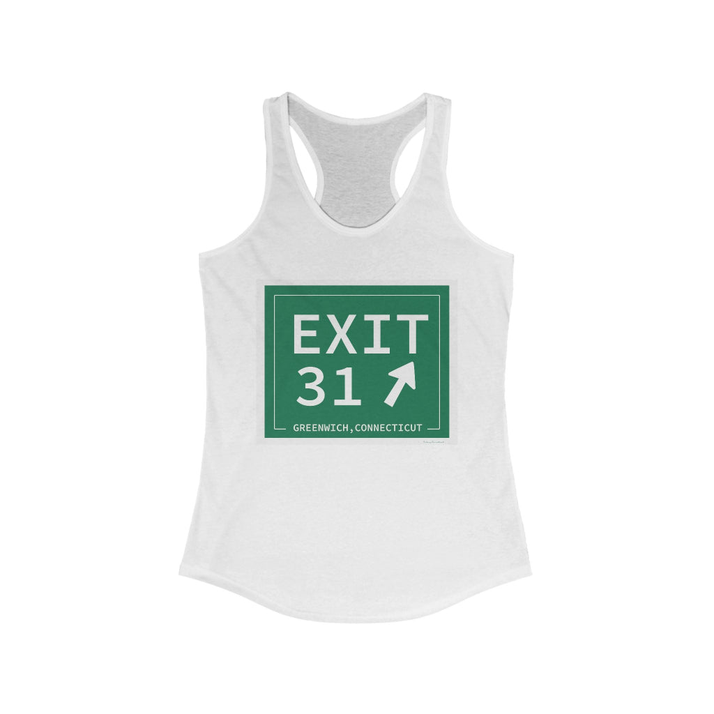 Merritt Parkway exit 31 tank top shirt- Merritt Parkway and Greenwich Connecticut gifts and merch by Finding Connecticut 