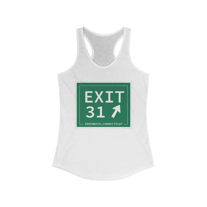 Merritt Parkway exit 31 tank top shirt- Merritt Parkway and Greenwich Connecticut gifts and merch by Finding Connecticut 