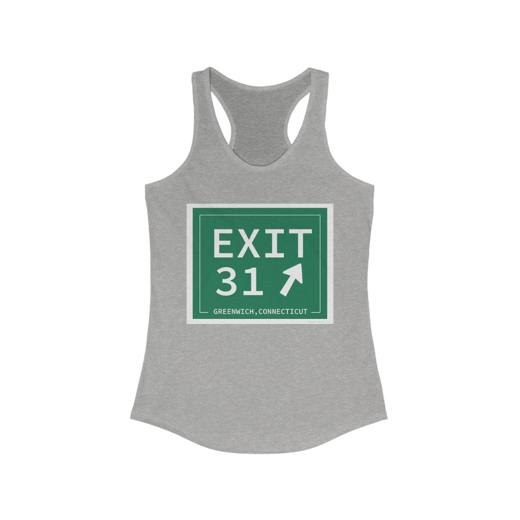 Merritt Parkway exit 31 tank top shirt- Merritt Parkway and Greenwich Connecticut gifts and merch by Finding Connecticut 