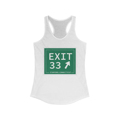 Merritt Parkway exit 33 women's tank top shirt - merritt parkway and stamford connecticut gifts and merch by Finding Connecticut 