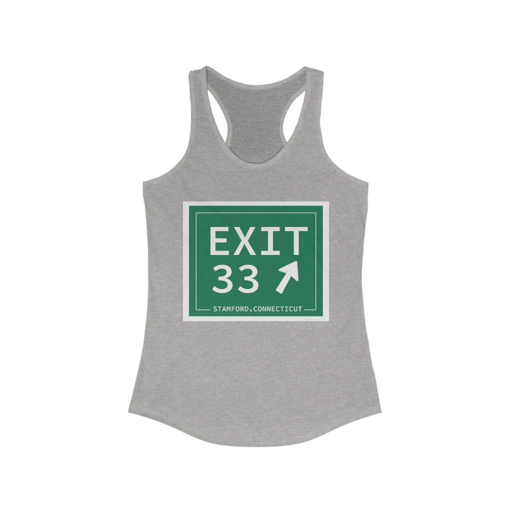 Merritt Parkway exit 33 women's tank top shirt - merritt parkway and stamford connecticut gifts and merch by Finding Connecticut 