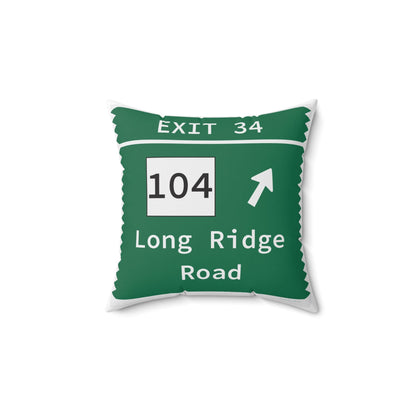 Merritt Parkway exit 34 decor pillow - merritt parkway and stamford connecticut gifts and merch by Finding Connecticut 